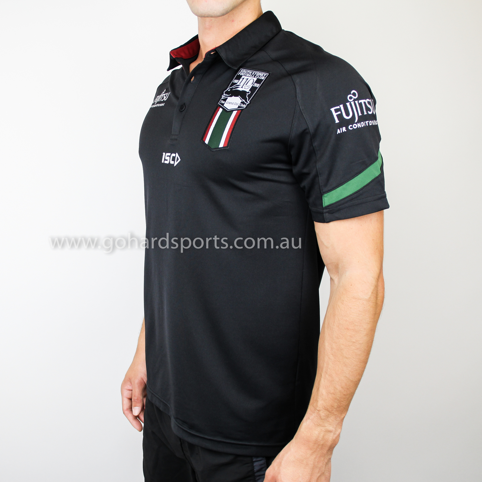 South Sydney Rabbitohs NRL 2020 ISC Players Black Polo Shirt Size S-5XL! 