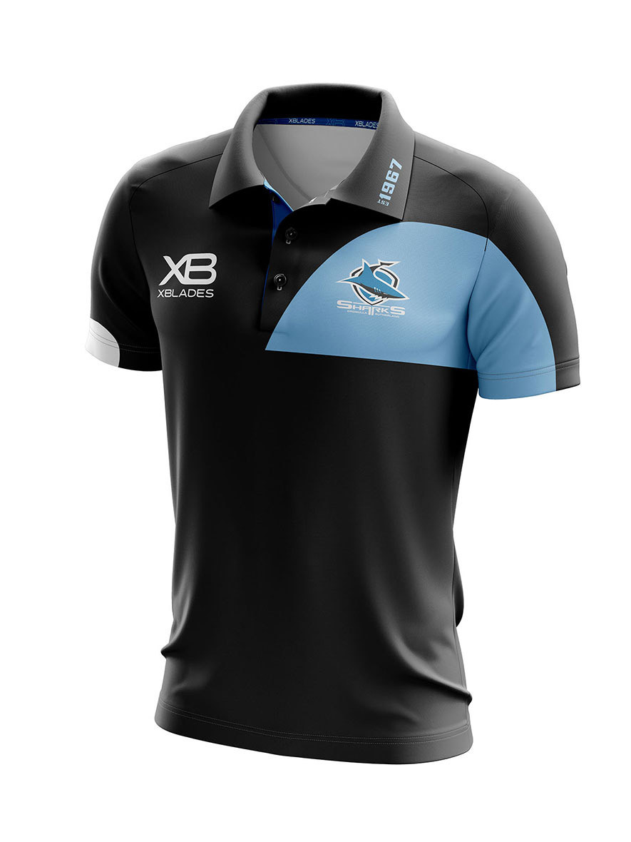 Cronulla Sharks 2019 NRL Men's Media Polo (Sizes S - 5XL)