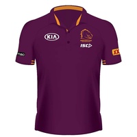 Brisbane Broncos 2020 NRL Men's ISC Media Polo in Mulberry (S - 5XL)