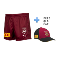 Queensland Maroons 2021 On Field Shorts (S - 3XL) + FREE CAP