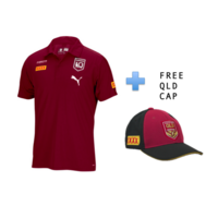 Queensland Maroons 2021 Polo (S - 3XL) + FREE CAP