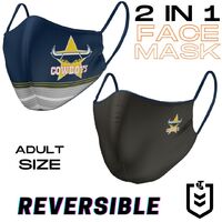 North Queensland Cowboys NRL Reversible Face Masks (Adult size)