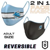 Cronulla Sharks NRL Reversible Face Masks (Adult size)