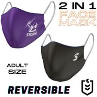 Melbourne Storm NRL Reversible Face Masks (Adult size)