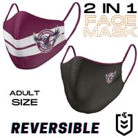 Manly Sea Eagles NRL Reversible Face Masks (Adult size)