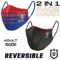 Newcastle Knights NRL Reversible Face Masks (Adult size)
