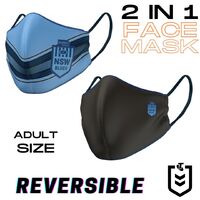 NSW Blues State of Origin NRL Reversible Face Masks (Adult size)