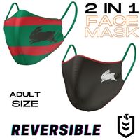 South Sydney Rabbitohs NRL Reversible Face Masks (Adult size)