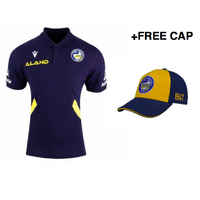 Parramatta Eels 2023 NRL Travel Polo in Navy (S - 3XL) + Free Cap