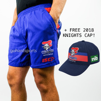 Newcastle Knights 2019 NRL ISC Men's Training Shorts (Sizes S - 3XL) + FREE CAP