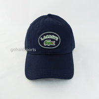 Lacoste Retro Logo Cotton Cap in Navy
