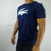 Lacoste 'Big Croc' Tee in Navy/White