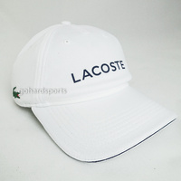 Lacoste Dry Logo Adjustable Cap in White/Navy