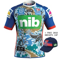 Newcastle Knights 2019 NRL ISC Indigenous Jersey (S - 7XL) + FREE CAP