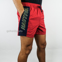 Nautica 16" Logo Swim Rescue Shorts in Red (Sizes XS - 2XL)