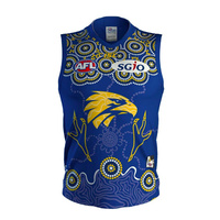 West Coast Eagles 2018 AFL Men's Indigenous Guernsey (Sizes S - 3XL) **BNWT**