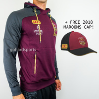 QLD Maroons State of Origin 2018 Men's Squad Hoody (Size Small Only) + FREE CAP