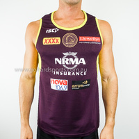 Brisbane Broncos 2018 NRL Maroon Men's Training Singlet *BNWT* (Sizes S - 5XL)