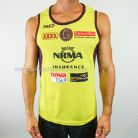 Brisbane Broncos 2018 NRL Primrose Men's Training Singlet *BNWT* (Sizes S - 4XL)
