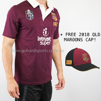 QLD Maroons 2018 State of Origin Classic Cotton Jersey Sizes (S - XL) + FREE CAP
