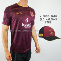 QLD Maroons Origin 2018 Sublimated Training Tee (Mens + Kids Sizes) + FREE CAP
