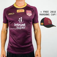 QLD Maroons State of Origin 2018 Training Tee (Kids + Mens Sizes) + FREE CAP