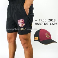 QLD Maroons Origin 2018 ISC Players Training Shorts Kids + Adults Sizes *BNWT*
