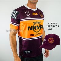 Brisbane Broncos 2019 NRL Home Jersey Mens + Ladies + Kids Sizes + FREE CAP