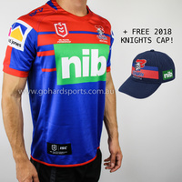 Newcastle Knights 2019 NRL Mens Home Jersey (Sizes S - 3XL Available) + FREE CAP