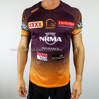Brisbane Broncos 2019 NRL Training Tee in Amber (Mens + Kids Sizes)