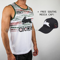 South Sydney Rabbitohs 2019 Mens Training Singlet (Sizes S - 5XL) + FREE CAP!