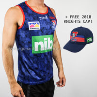 Newcastle Knights 2019 NRL Training Singlet (Sizes S - 3XL) + FREE CAP!