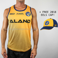 Parramatta Eels 2019 NRL Training Singlet in Gold (Sizes S - 3XL) + FREE CAP!