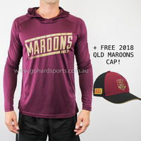 QLD Maroons State of Origin 2018 Warm-Up Hoodie Adults & Kids Sizes + FREE CAP