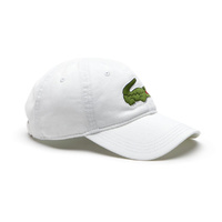 Lacoste 'Big Croc' Cotton Adjustable Cap in White 