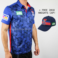 Newcastle Knights 2019 NRL Mens Performance Polo (Sizes S - 3XL) + FREE CAP